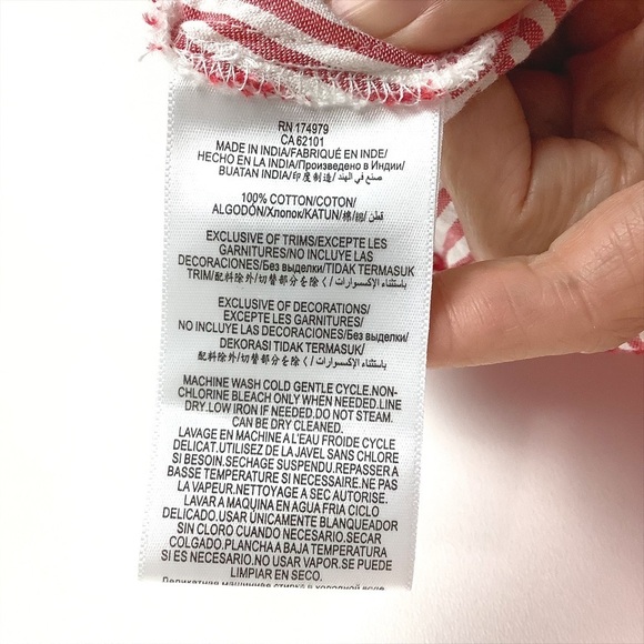 BCBGeneration Women’s Red Stripe Seersucker Flounce Sleeveless Mini Dress Size 4 - Picture 9 of 9